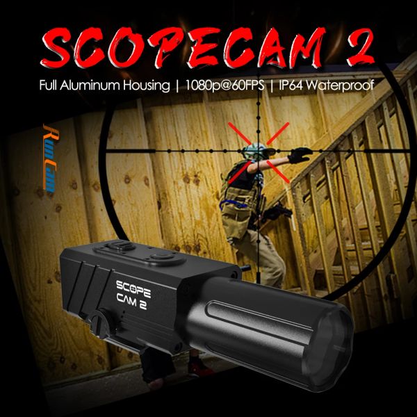 Kameras Runcam Scope Cam 2 Scope Cam Airsoft Paintball Gel -Kugel -Kamera Voll Aluminiumgehäuse IP64 WiFi App Scopecam2