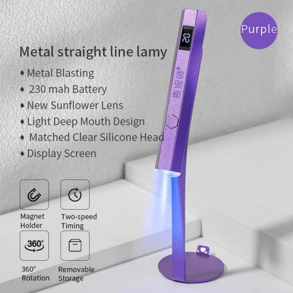 Essiccatori Mini USB LED USB Essiccatore per unghie una lampada leggera gel di dito 20S 60S Timer LCD Visualizza lampada per chiodo flash flash con supporto magnetico