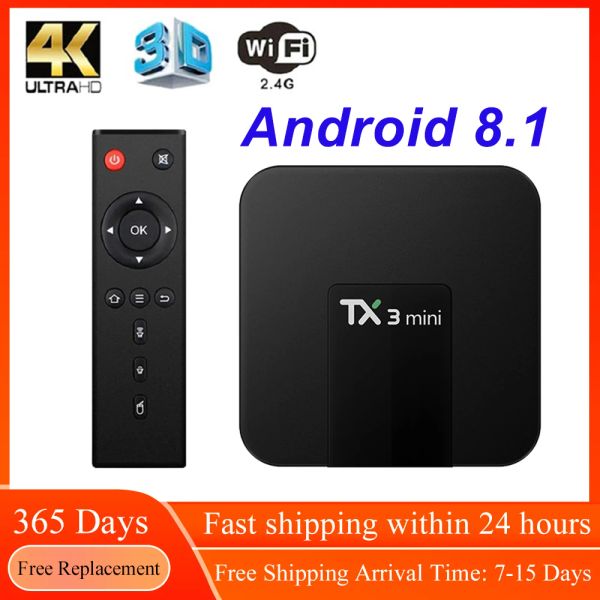 Box TX3 Mini Smart TV Box Android 8.1 Amlogic S905W 1G 8G 2G 16G 2.4G WiFi 4K SET Top Box Youtu Media Player H.265 Home Theatre