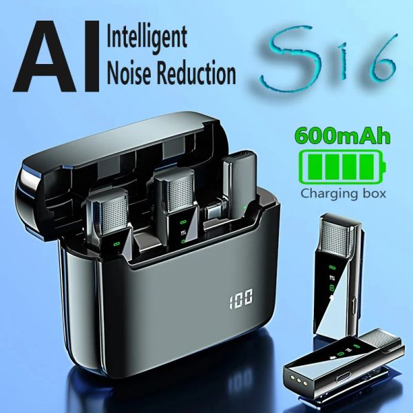 Микрофоны S16 беспроводной микрофон интеллектуальное шумоподавление USBC Мобильная камера звуковая карта компьютерная аудиозапись