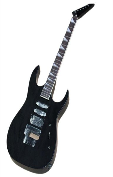 Real Pictures 6 Saiten halb halb schwarze Body E -Gitarre mit Tremolo Bridge Holerosewood Fingerboardoffer Customize8470490