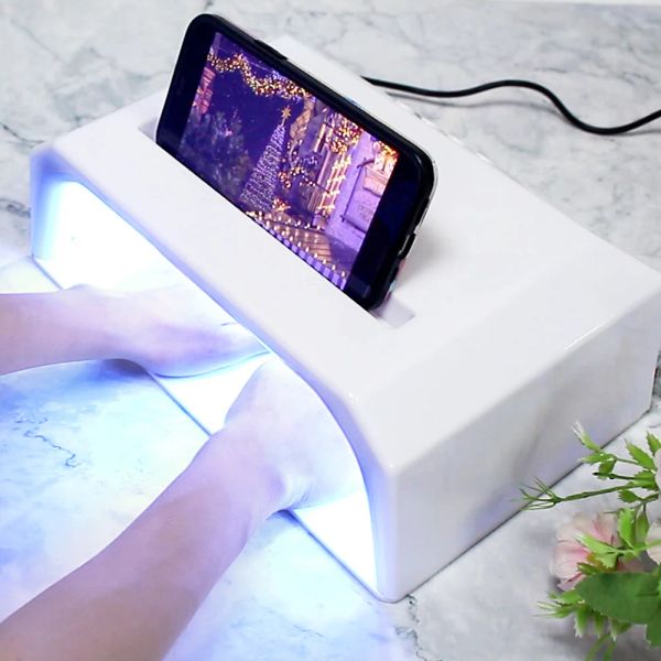 Essiccatori asciugati a doppia mano a doppia mano per unghie rapida gel secco 60 perle lampada a led lampada da manicure professionale con supporto per dispositivi mobili