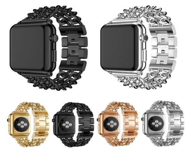 Chain Steel Link de aço de caça de aço de pulseira de pulseira para iwatch Series 1 2 3 4 Apple Watch Band Wrists 3842mm7925748