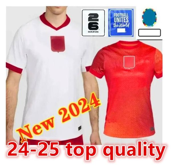 Maglie da calcio polande per bambini Lewandowski a casa 2024 Euro Cup Polska National Team Milik Piszczek Piatek Grosicki Krychowiak Zielinski Shirt da calcio Kit Men666