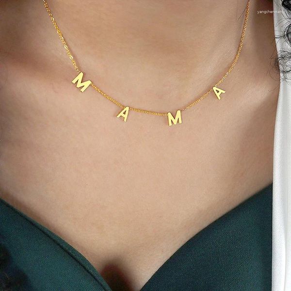 Catene per la festa della mamma Mama Lettera Collane a sospensione per donne Mom Elegante fascino Clavicle Chain Clavicle Gioiello Gioiello Regali