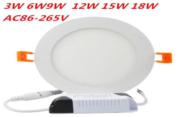 Dimmbare runde LED -Panel Light SMD 2835 3W 6W 9W 12W 15W 18W110240V LED -Deckenverzögerungslampe SMD2835 Downlight Driver7718533