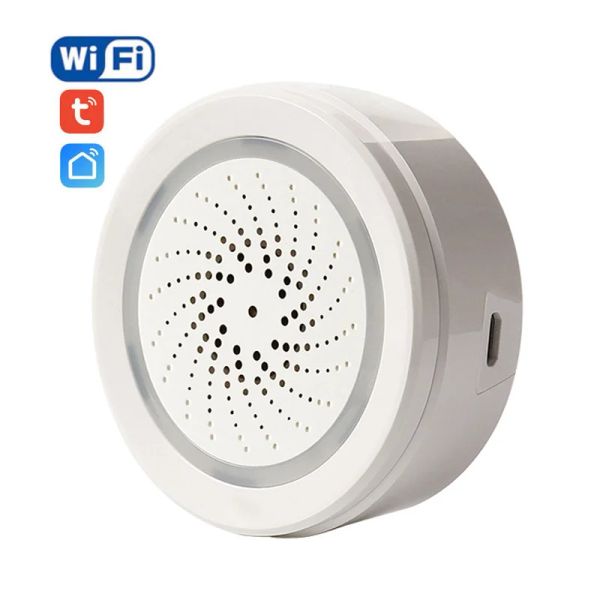 Siren Tuya Smart Life App App Wireless Wi -Fi Siren Sensor Sound and Light Alarm USB Power