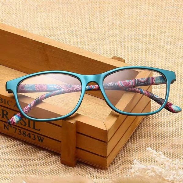 Óculos de sol Anti-azu-azul senhoras de leitura floral lê óculos de impressão de moda Presbyopia Óculos grau 1.0 1.5 2,0 2,5 3,0 3,5 4.0