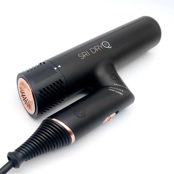 Dryq Smart Hair asciugatrice da SRI |Tecnologia a infrarossi e ionici - leggero + pieghevole - potente + tranquillità - 3 attacchi magnetici - controllo del calore con interruttore di bloccaggio (nero)