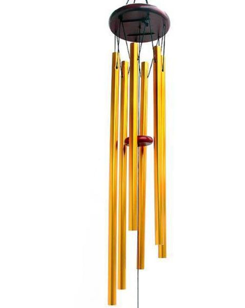 Грейс Глубокий резонансный антикварный металлический деревянный 6 труб Windchime Часовня колокола ветра