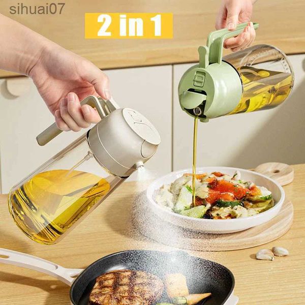 Altra barretta da pranzo da cucina in 1 in 1 bottiglia olio in vetro multifunzione per cuocere olio barbecue distributore olio olio gadget da cucina spray yq2400408