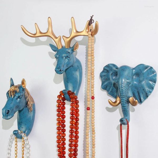 Крючки скандинавской минималистской головы животных на стены стены крюк крыльца творческое американское дверное пальто и ключ шляпы