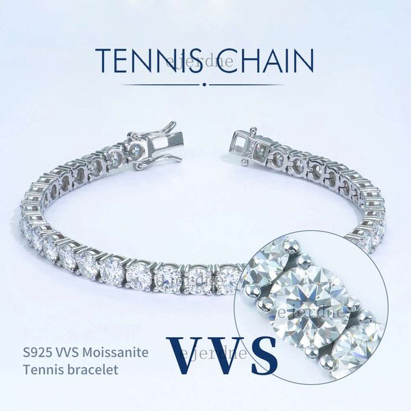 1CT MOISSANITE GOLD Tennis Chain Sier Designer Bracelegle