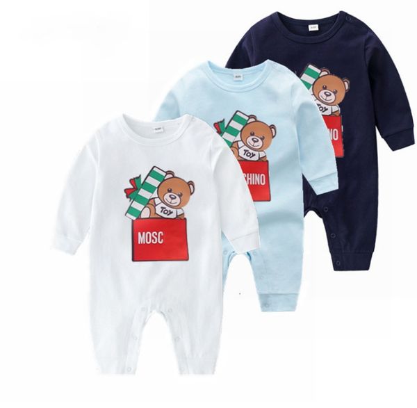 Весна новорожденные хлопковые кальперы малыши дизайнерская одежда для детской медвежь
