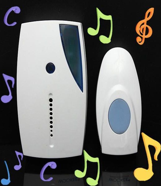 Bianco portatile mini led 32 brani canzoni musicali musicali vocale wireless chime porta porta portano campanello remoto controllo remoto8516944