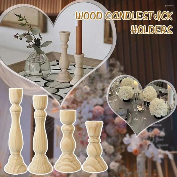 Kerzenhalter 1PC Retro Wooden Classic Candlestick Hochzeit Dekorationen Camping Esstisch Ornament Home Party Supplies