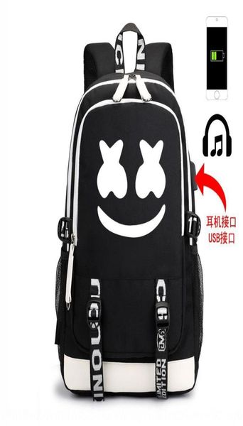 9owep Top Freizeitbeutel Luminous 100 DJ Electronic Music Marshhmello allein luminöser Freizeittasche Junior High School Schüler Rucksack M2477026