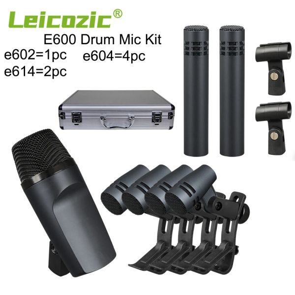 Microfoni Leicozic E600 Drum Microfono Kit Strumento musicale Cardioide Microfono E604 E602 E614 CHITARTA MIC BAND TORDINA