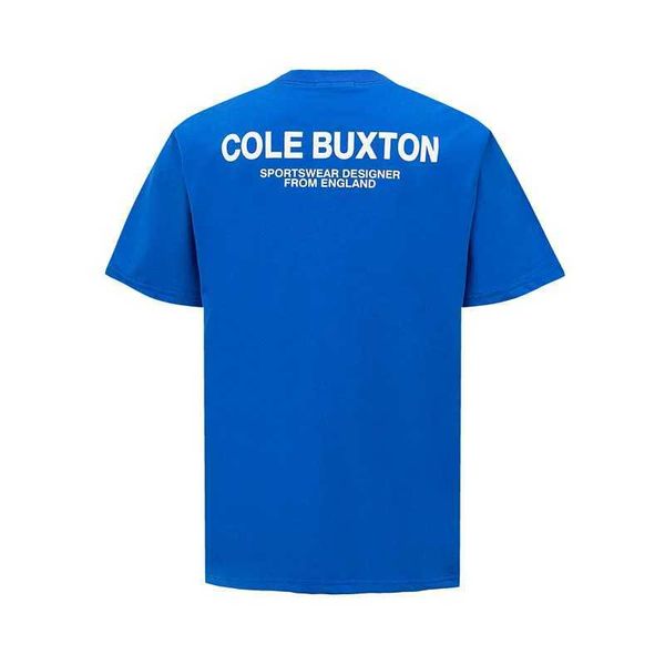 Camisetas masculinas azul white cb letras simples imprimir camiseta redonda de pescoço melhor qualidade algodão casual solto buxton t-shirt tops de manga curta j240402