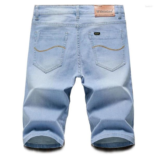 Shorts masculinos 2024 Summer Men Men clássico jeans coreano de moda solta moda jeans casual calça de ponta de gente de cinco pontos Masculino