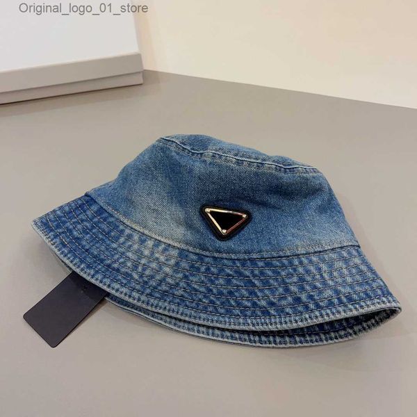 Cappelli a bordo larghi cappelli a secchio Best denim Cappelli a secchio in denim Designer Womens Designer Dupes Luxury Caps Ic Triangolo Wide Brim Capelli Ladies Q240408