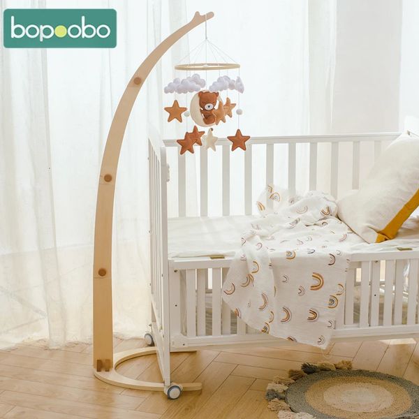 Baby Rattle Mobile Holder Toy 012 mesi Basella musicale Music Box Natural Legno Bell Pavimento Giochi per bambini 240408