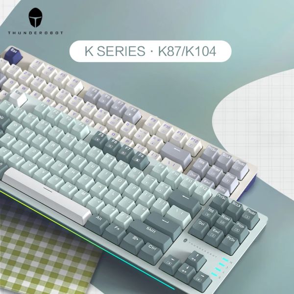 Мыши Thunderobot Mechanical Gaming Keyboard Красный коричневый выключатель горячий смену PBT -клавиш