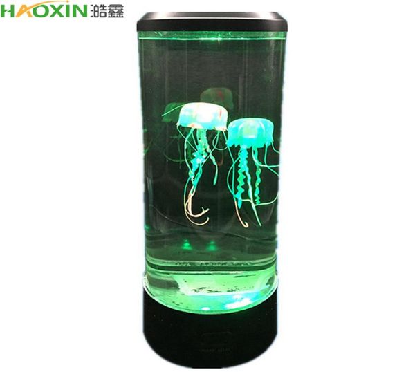 Haoxin 7 Color Changing Led Jellyfish Lamp Acquario Manotte Night Night Light Decorative Atmosfera Atmosfera USB Carica Regalo creativo9930787