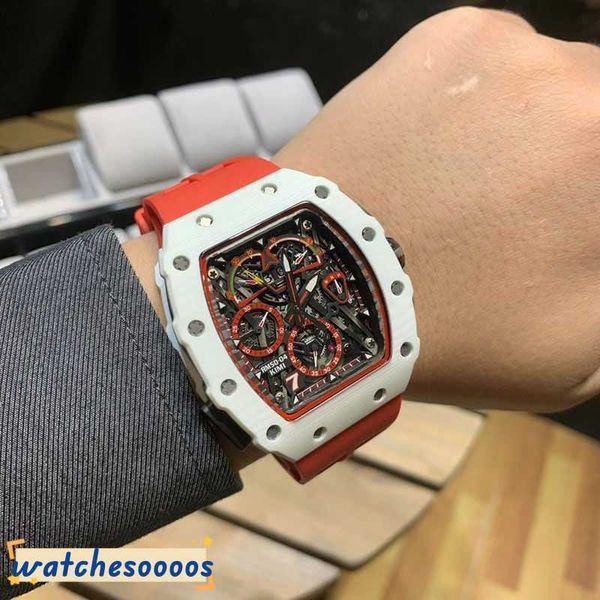 Роскошные часы Mechanical Watch Swiss Movement Super Chronograph Wrist RM5003 Business Leisure Ceramic Case Red Tape Mens Designer Amazing High Qu