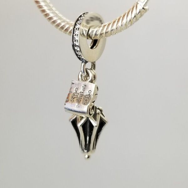 Мэри Поппинс зонтик подвесной шарм 925 Серебряное серебро, подходящее для кулон