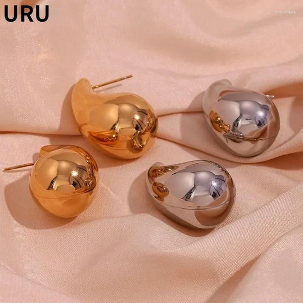 Hölzer Ohrringe trendy Schmuck moderne Design Chunky Gold Color Teardrop für Frauen Girl Party Geschenk Leichtes Ohrzustand Accessoires