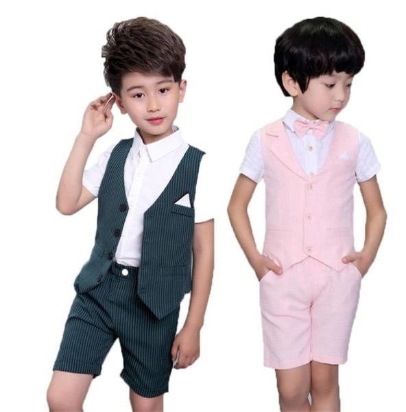 Boys Vest Suit for Wedding Kids 2 peps Vestshorts Gentleman Party Dress Formale Children039s Day Graduation Smoking Costume 2108049518409