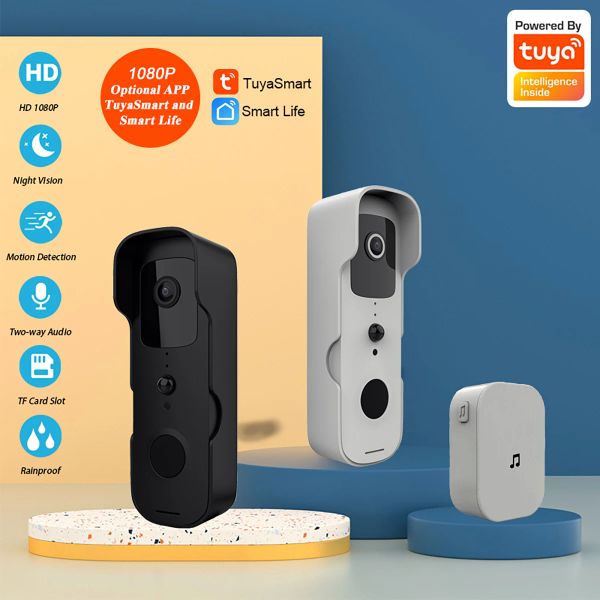 Türklingel Smart Home Türklingel Kamera WiFi Intercom 1080 HD -Videokamera -Türklingel mit Chime, 2way Audio Pir Motion Detektor, Nachtsicht