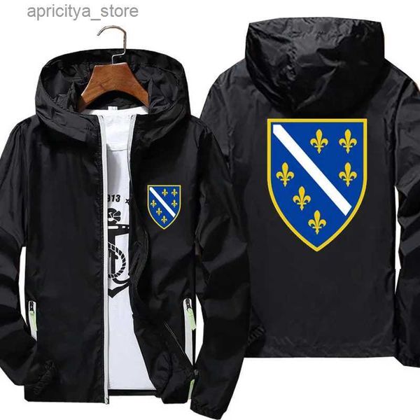 Outdoor -Jackets Hoodies Bosnia und Herzegowina Flagge Camping Wanderjacke Herren T -Shirts Sommer Windbreaker Haut T -Shirts Reflexion Plus Size 5xl L48