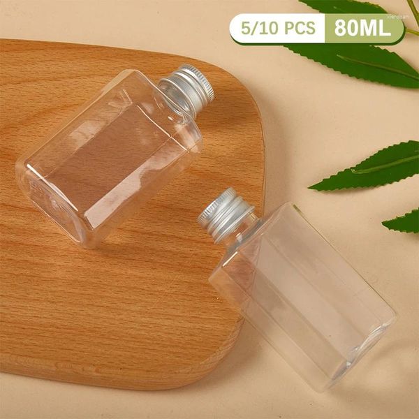 Depolama Şişeleri 5/10 PCS 80ml Boş Şişe Alüminyum Vida Kapağı ve Fiş Kozmetik Konteyner Seyahat Taşınabilir Losyon Krem Tüpü