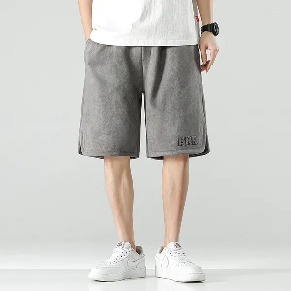 Мужские шорты 2024 летние замшевые шнурки на свободных спортивных штанах Шортская дорожка уличная одежда уличная одежда