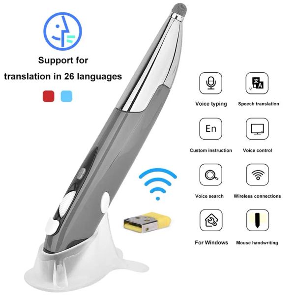 Пятки Smart Translator Pen Mouse PR06S 4Key Wireless Smart 26 Language Voice Translator Typling Pen Mouse для ПК беспроводной мыши