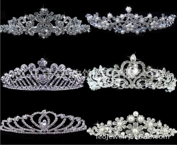 Luxus funkelndes Strasskristall Kristall Hochzeitsfeier Abschlussball Heimkehr Kronen Band Prinzessin Brauttiarhaar Accessoires Fashion2180326