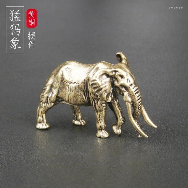 Orecchini di collana Impostare Ornamenti per desktop mammut di ottone puro Elefanti intaglio in bronzo artigianato di artigianato Play Collezioni Tea Pet