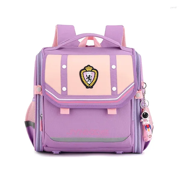 Backpack Girls School Mackpacks Grade 2-5 Kids British Primary Primary Children impermeável grande capacidade estudantil Baga de escola ortopédica