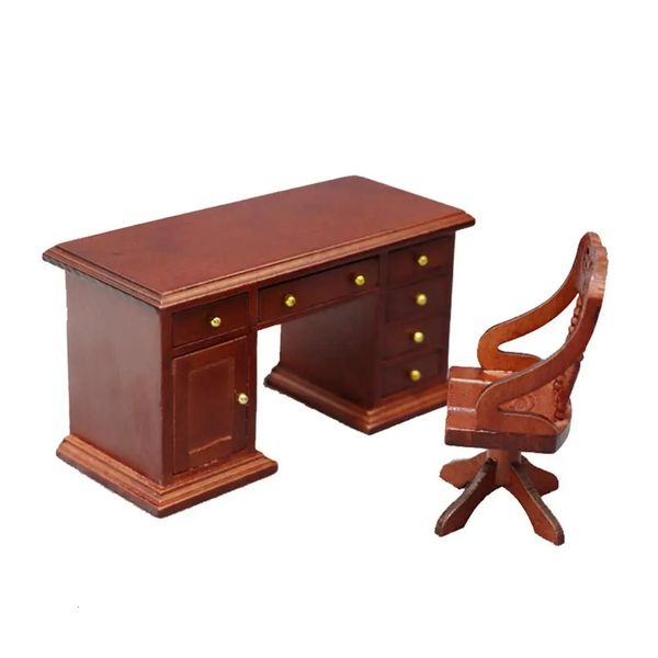 2pcs/set 1/12 Миниатюрный деревянный стол