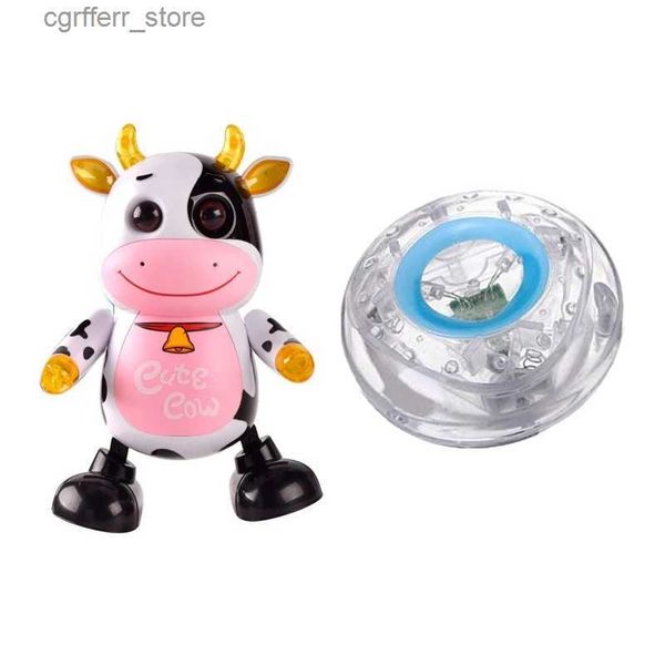 Baby Bath Toys Kids Cantor Electric Moving Dancing Cute Cow Model Robot Toy com Bath LED Light Toy Funny Kids Bathing Tuba LED LEZ