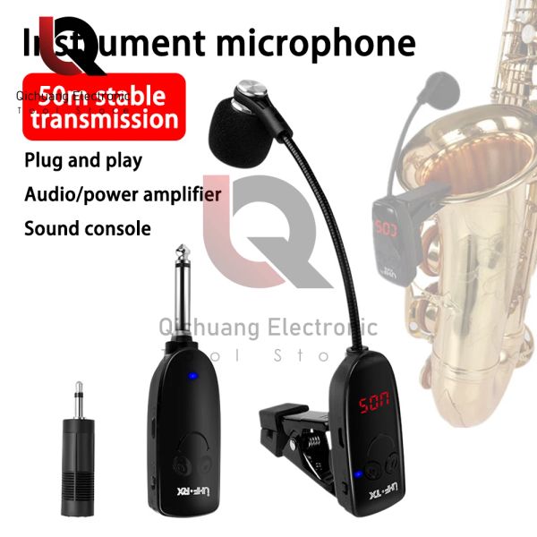 Microfoni UHF Strumenti wireless dedicati Saxophone microfono Wireless Ricevitore Transmiter Range Plug and Gioca ottimo per le trombe