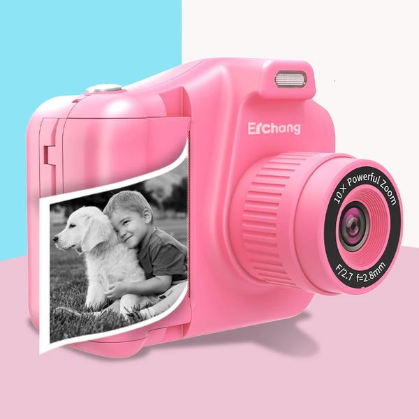 Selfie-Kinder Instant Druckkamera 1080p Video HD Bildschirm Kinderkamera Mädchen Jungen Brithday Geschenk für 4-12 Jahre Kinder 240327