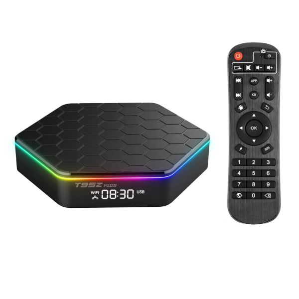 Caixa Android 12 Smart TV Box 4K Media Player 6K decorando H.265 VP9 Dual Band WiFi6 BT5.0 Display digital com caixa de TV de controle remoto