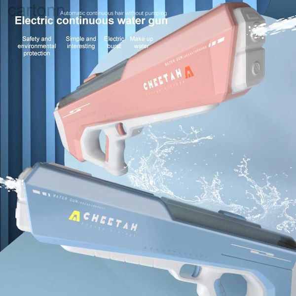 Gun Toys Electric Water Gun High-Tech Automatic Water Swaker Guns Большая мощность летняя вечеринка на пляж пляж открытый игрушка для детей для детей 240408