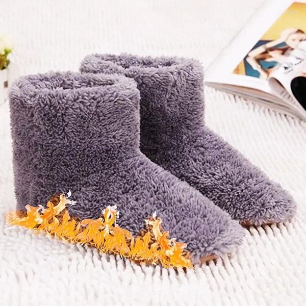 Tappeti inverno inverno ricarica calda calda peluche calde piedi di pantofole elettriche riscaldate scarpe in lavatrice per gli amanti