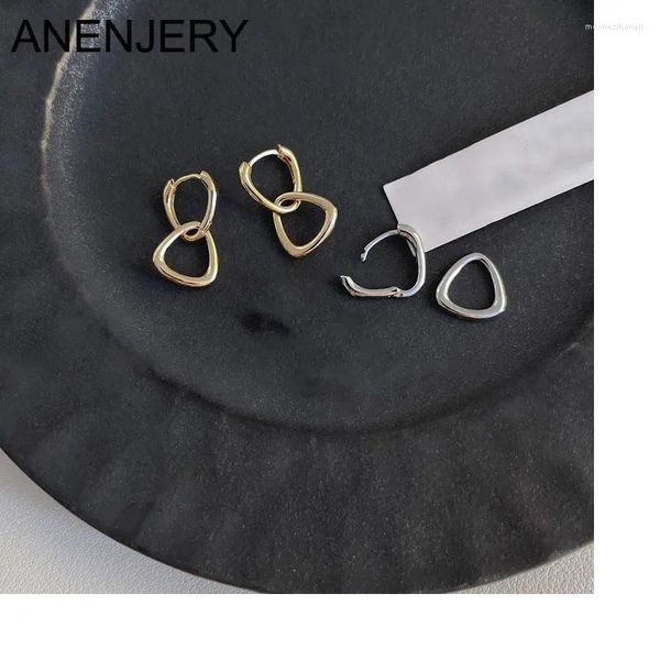 Hoop Ohrringe Anenjery Metal Geometrischer Ohrring für Frauen minimalistischer kleiner Kreis Huggies Ohrschnalle Mode Schmuck Mädchen Geschenke