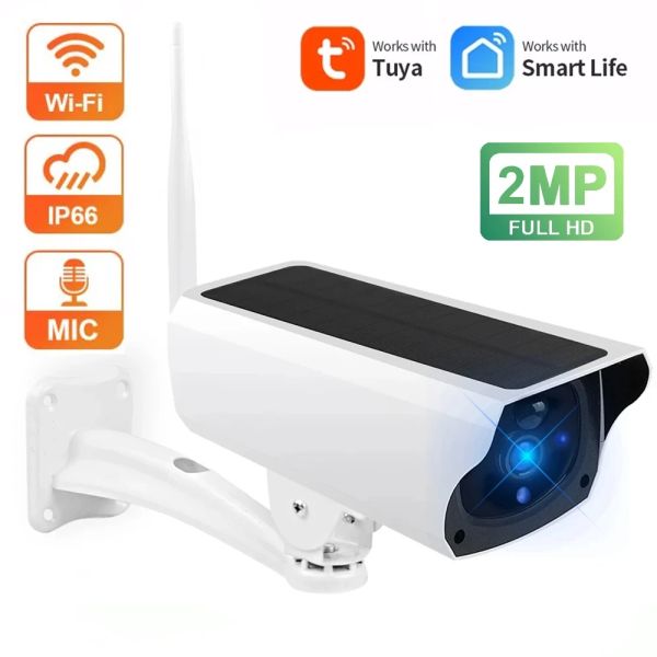 Telecamere Hontusec Tuya IP Solar Camera solare Solar Power Camera WiFi Outdoor HD 1080p Rilevamento movimento WiFi Solar Solar Pannello IP Camera