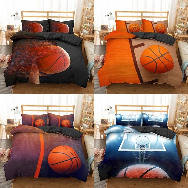 Yatak takımları basketbol ev tekstil yastık kılıfı 3D yorgan kapakları yorgan yatak set dekor